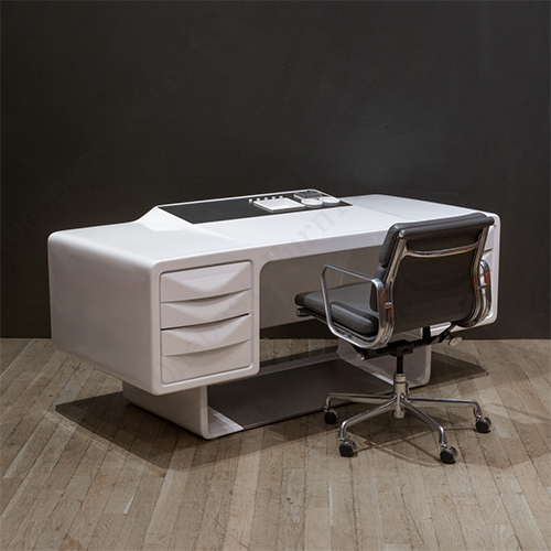 White Corian Work Console Office Desk Industrial Design Office Tables