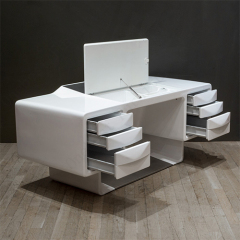 White Corian Work Console Office Desk Industrial Design Office Tables