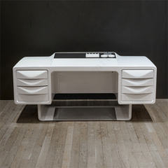 White Corian Work Console Office Desk Industrial Design Office Tables