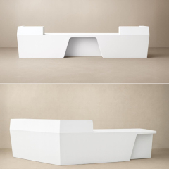 New Arrival Commercial Magic Reception Desk Table Models White Stone Furniture