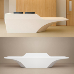 New Arrival Commercial Magic Reception Desk Table Models White Stone Furniture