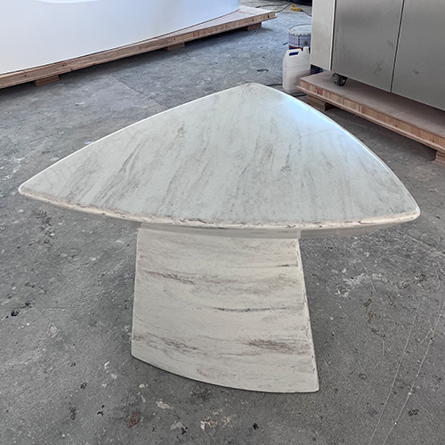 Triangle Table Top Custom Made Corian Color Coffee Tea Side Tables