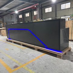 Grey Mobile Shop Auto Part Store LED Corian Stone Reception Desk Setup