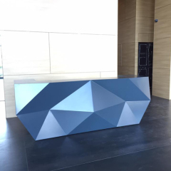 Charcoal Gray Consultation Welcome Counter Granite Stone Reception Desk