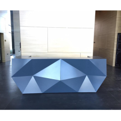 Charcoal Gray Consultation Welcome Counter Granite Stone Reception Desk