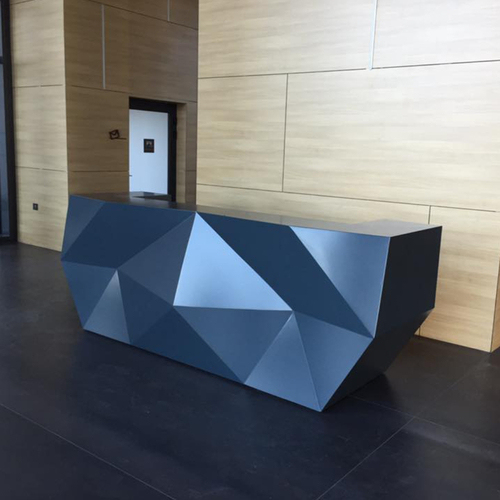 Charcoal Gray Consultation Welcome Counter Granite Stone Reception Desk