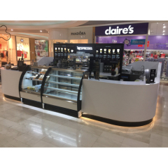 HI-MACS Alpine White Shop Center Bar Counter Glass Display Bar Interior