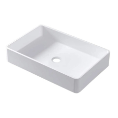 Corian Solid Surface White Sink Hospitality Rectangle Hotel Bathroom Furniture