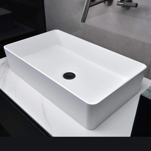 Corian Solid Surface White Sink Hospitality Rectangle Hotel Bathroom Furniture