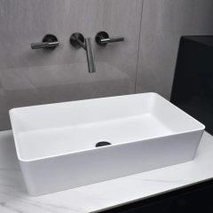 Corian Solid Surface White Sink Hospitality Rectangle Hotel Bathroom Furniture