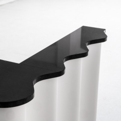Small Size Corian Stone Offices Gyms Beauty Salon Reception Desk for Various Spaces