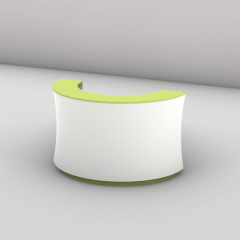 Half Round Led Solid Surface Church Lobby Reception Desk Women Colth Shop Counter