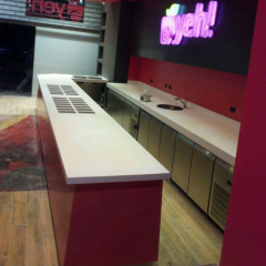 Self-service Hot Pot Restaurant Bar Counter Led Pink Corian Kitchen Bars