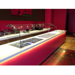 Self-service Hot Pot Restaurant Bar Counter Led Pink Corian Kitchen Bars