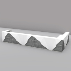 Free Design Chic Corian Reception Desk Led Professional Service Station Counter
