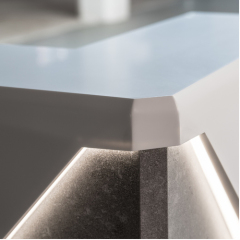 Free Design Chic Corian Reception Desk Led Professional Service Station Counter