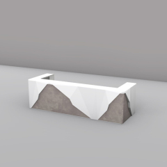 Free Design Chic Corian Reception Desk Led Professional Service Station Counter