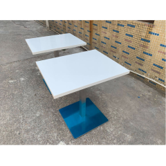 Latest Design Square White Lounge Dining Booth Table Corian Shop Furniture