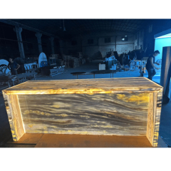 Restaurant Hotel and Home Kitchen Backlit Onyx Translucent Stone Bar Table