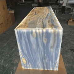 Restaurant Hotel and Home Kitchen Backlit Onyx Translucent Stone Bar Table