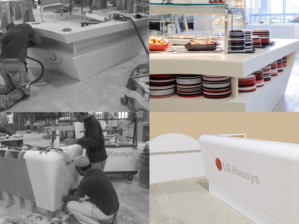 Materials Matter-For The Solid Surface Reception Desks' Shape