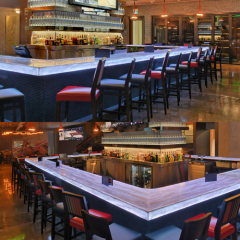 U Shape Corians Onyx Stone Hotel Led Bar Counter Modern Buffet Drinking Bars