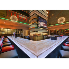 U Shape Corians Onyx Stone Hotel Led Bar Counter Modern Buffet Drinking Bars