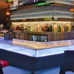 U Shape Corians Onyx Stone Hotel Led Bar Counter Modern Buffet Drinking Bars