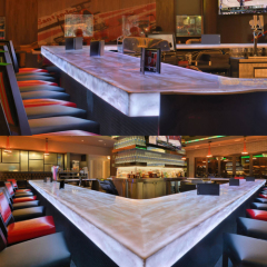 U Shape Corians Onyx Stone Hotel Led Bar Counter Modern Buffet Drinking Bars