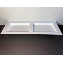 Staron Solid Surface Double Sink Bathroom Vanity Hotel Furniture Washbasin
