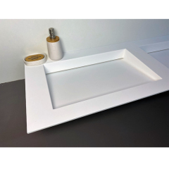 Staron Solid Surface Double Sink Bathroom Vanity Hotel Furniture Washbasin