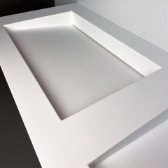 Staron Solid Surface Double Sink Bathroom Vanity Hotel Furniture Washbasin