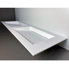 Staron Solid Surface Double Sink Bathroom Vanity Hotel Furniture Washbasin