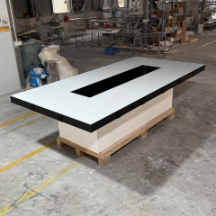Monitor Pop up Multifunctional Solid Surface Conference Tables With Outlets