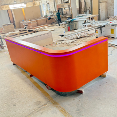 Business Enhancement Reception Desk Project Led Solid Surface Counter