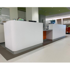 China Office Furniture Led Solid Surface ADA Design Reception Desk Double Countertops