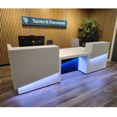 China Office Furniture Led Solid Surface ADA Design Reception Desk Double Countertops