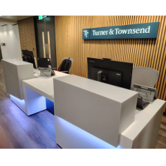 China Office Furniture Led Solid Surface ADA Design Reception Desk Double Countertops