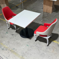 Corian Stone Office Lounge Table and Chairs Modern Console Dining Table