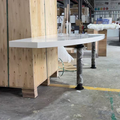 Consult Negotiation Room Office Table White Round Standing Office Desk