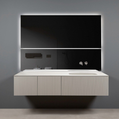 Polised Solid Surface Villa House Bathroom Faucet Sink Cabinet Sets
