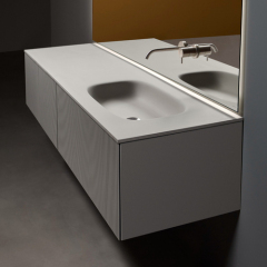 Polised Solid Surface Villa House Bathroom Faucet Sink Cabinet Sets