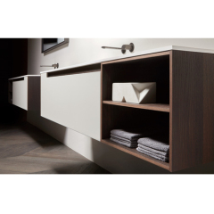 Corian Sanitary Minimalist Style Rectangle Bathroom Sinks for Showroom