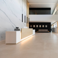 Led Wood/Corian Reception Desk Company Office Furniture Reception Tables
