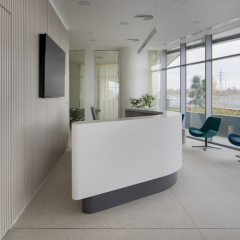 USA/UK/Canada in Stock Solid Surface Reception Table Curved Front Counters
