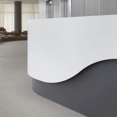 USA/UK/Canada in Stock Solid Surface Reception Table Curved Front Counters