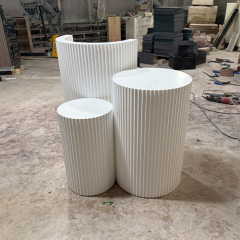Half Round Engraved Corian Solid Surface Wedding Event Reception Desk Sets