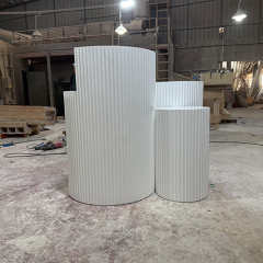 Half Round Engraved Corian Solid Surface Wedding Event Reception Desk Sets