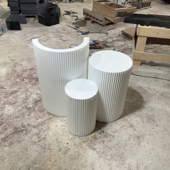 Mini Small Round Corian Event Party Reception Desk for One Person