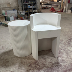 Half Round Engraved Corian Solid Surface Wedding Event Reception Desk Sets
